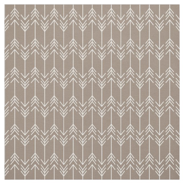 Mocha Brown Herringbone Arrows Stoff (Muster)