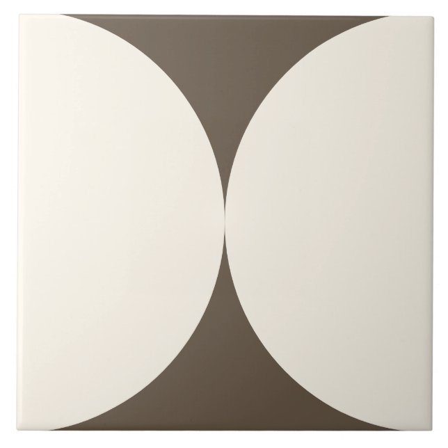 Mocha Brown Modern Geometric Semi Circle Tile Fliese (Vorderseite)