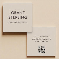 Mocha Brown Modern Minimal Typografy QR Code