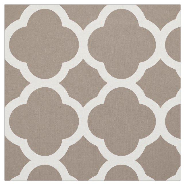 Mocha Brown Modern Quatrefolie Grosses Format Stoff (Muster)