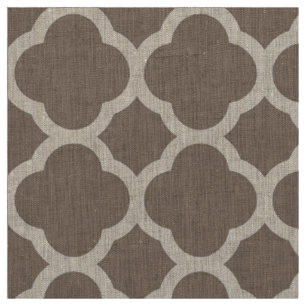 Mocha Brown Modern Quatrefolie Grosses Format Stoff
