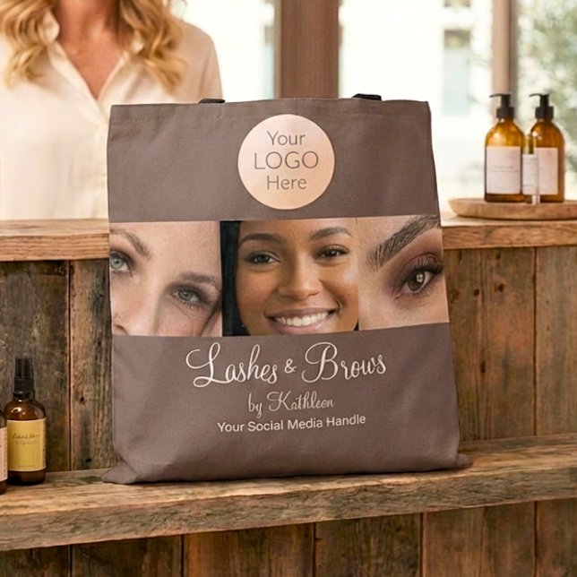 Mocha Brown Script Logo Foto Wimpern Brauen Studio (Von Creator hochgeladen)