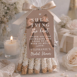 Mocha Brown Sie heiratet - Bogen Junggesellinnenab Geschenkanhänger