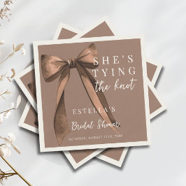 Mocha Brown Sie heiratet - Bow Brautparty Serviette