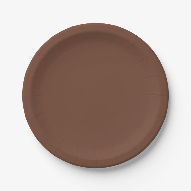 Mocha Brown Solid Color | Classic | elegant Pappteller (Vorderseite)