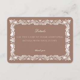 Mocha Brown Talavera Tile Details Card Einlegen Begleitkarte