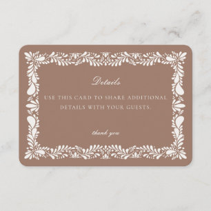 Mocha Brown Talavera Tile Details Card Einlegen Begleitkarte