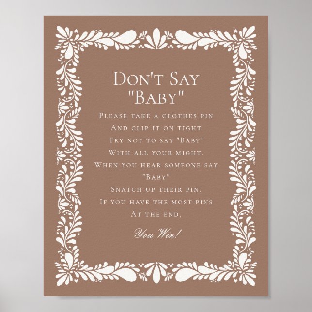 Mocha Brown Talavera Tile Dont Say Showspiel Poster (Vorne)