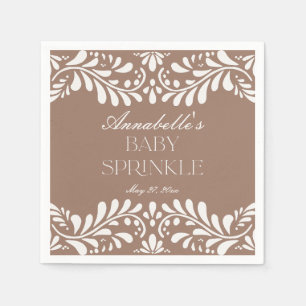Mocha Brown Talavera Tile Fiesta Baby Sprinkle Serviette