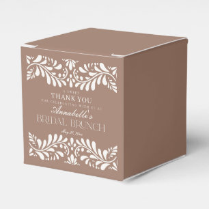 Mocha Brown Talavera Tile Fiesta Bridal Brunch Geschenkschachtel