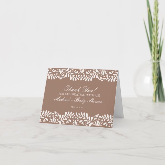 Mocha Brown Talavera Tile Fiesta Dankeschön Karte (Vorderseite)