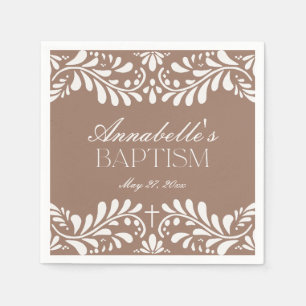 Mocha Brown Talavera Tile Fiesta Taufe Serviette