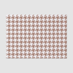 Mocha Brown und White Hahnentrittmuster Seidenpapier
