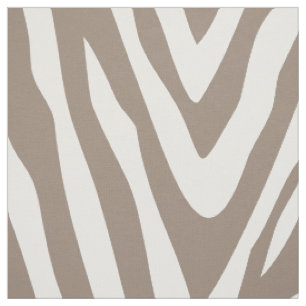 Mocha Brown Zebra Print Large Scale Stoff