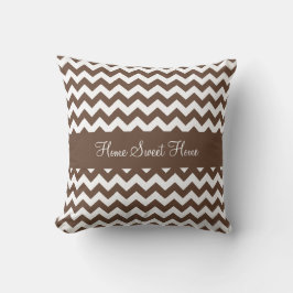 Mocha Brown Zickzack Kissen