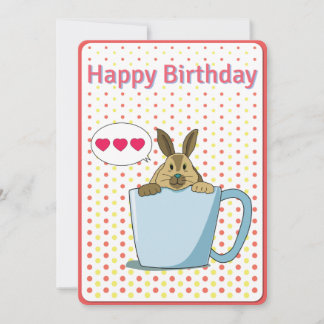 Mocha bunny Happy Birthday card Feiertagskarte