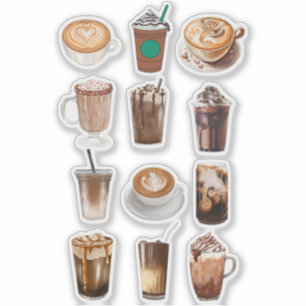 Mocha Coffee Collage Aufkleber