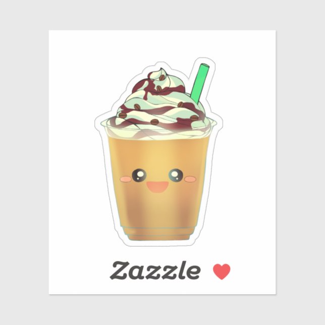 Mocha Coffee Iced Blended Drink Aufkleber (Blatt)