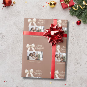 Mocha-Coffeeshuskript Weihnachten Foto Geschenkpapier