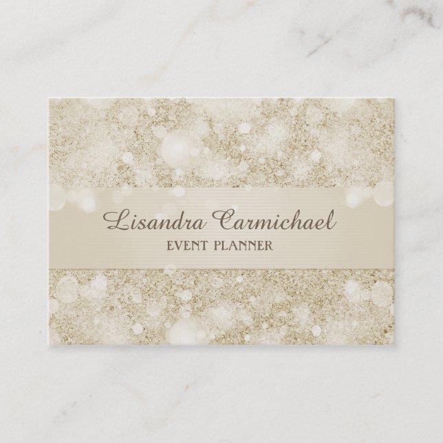 Mocha Cream Bokeh Event Plane Business Cards Visitenkarte (Vorderseite)