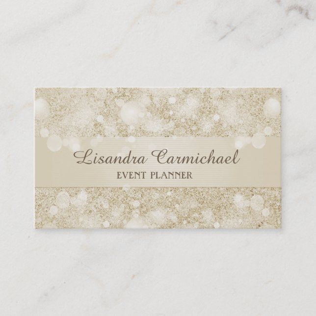 Mocha Cream Bokeh Event Plane Business Cards Visitenkarte (Vorderseite)