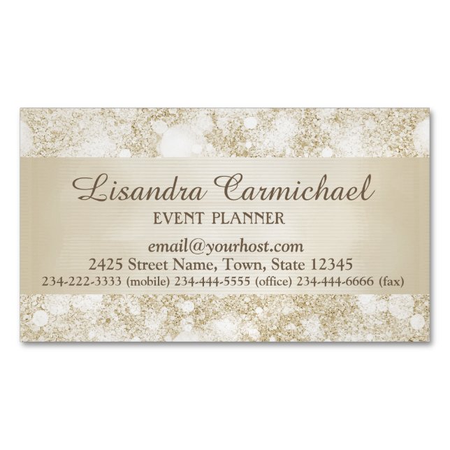 Mocha Cream Bokeh Magnetic Business Card Magnetische Visitenkarte (Vorderseite)