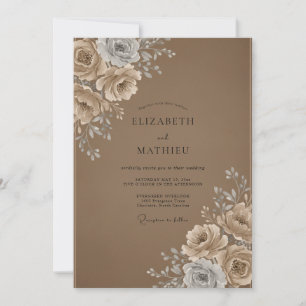 Mocha Cream Rose Hochzeit Einladung