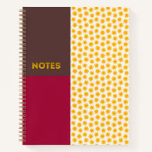 Mocha Crimson Gold Sunburst Notizbuch - M