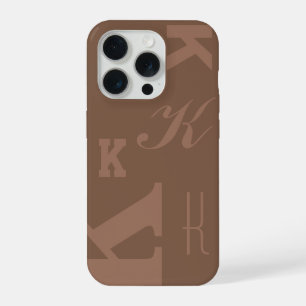 Mocha Custom Initial, Wählen Sie Ihren Buchstaben- iPhone 15 Pro Hülle