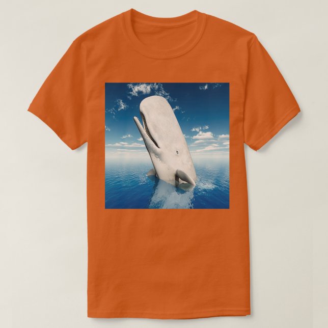 Mocha Dick Sperm Whale White Whale T-Shirt (Design vorne)