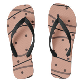 Mocha Dots & Stripes Muster Flip Flops