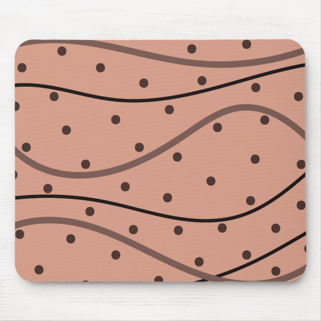 Mocha Dots & Stripes Muster Mousepad (Vorne)