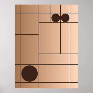 Mocha Drift Nr. 1 Braune geometrische Kunst der Mi Poster