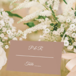 Mocha Einfache, stilisierte Script-Hochzeit Platzkarte