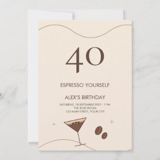 Mocha-Espresso-Martini-Meilenstein-Geburtstag Einladung