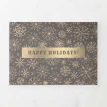 Mocha Gold Holiday Multi Foto Tri-Fold Card