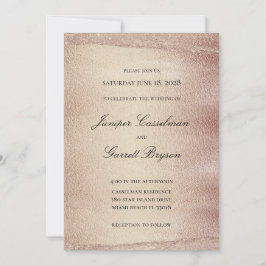 Mocha Gold Rhapsody Wedding Elegante Sparkling Gol Einladung