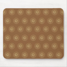 Mocha | Golden Zinnia Flower Medallions Mousepad