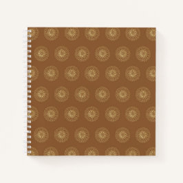 Mocha | Golden Zinnia Flower Medallions Notizbuch