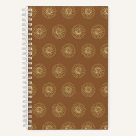 Mocha | Golden Zinnia Flower Medallions Notizbuch