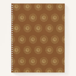 Mocha | Goldene Zinnien-Blumenmedaillons Notizbuch