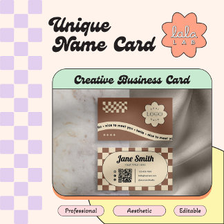 Mocha Groovy Editable Business Card für Studio Visitenkarte