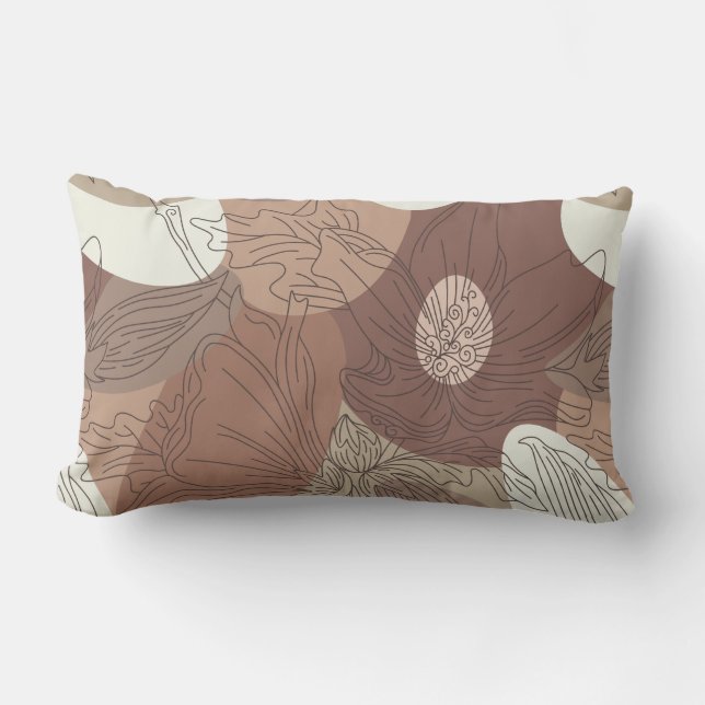 Mocha Hibiskus Botanische Harmonie Lendenkissen (Vorderseite)