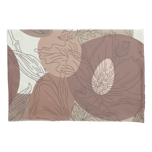 Mocha Hibiskus Botanische Harmonische Standardgröß Kissenbezug (Vorderseite)