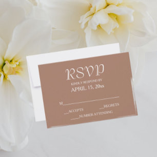 Mocha-Hochzeit im einfachen Stil RSVP Karte