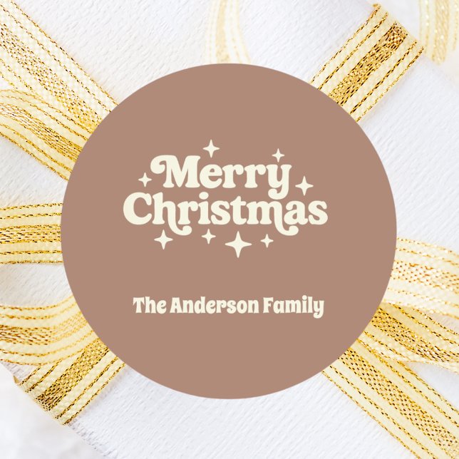 Mocha-Kaffee-Creme Frohe Weihnachtsgeschmack Runder Aufkleber (Von Creator hochgeladen)