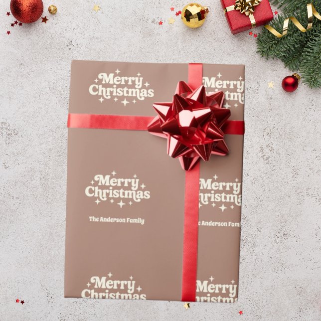 Mocha-Kaffee Frohe Weihnachtsgunst Geschenkpapier (Von Creator hochgeladen)