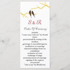 Mocha lovebirds Hochzeitsprogramm Programm