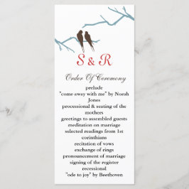 Mocha lovebirds Hochzeitsprogramm Programm