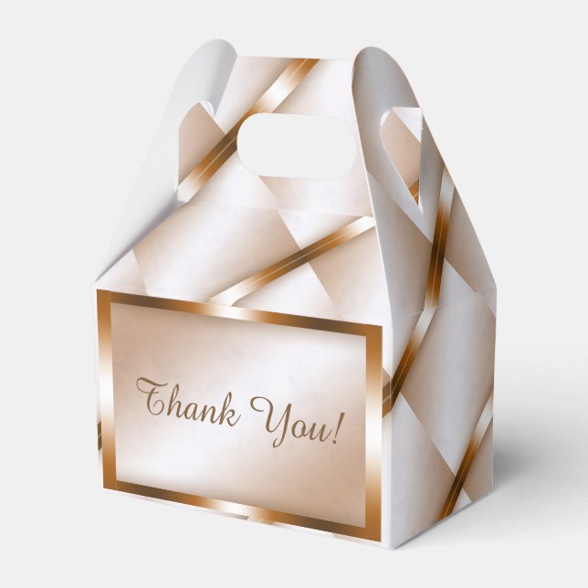 Mocha Marble Gable Favor Box Geschenkschachtel (Vorderseite)